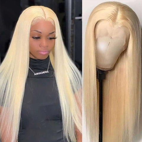 30 Inch 613 Blonde Hair 13x4 Lace Front Wig HD Transparent Straight Human Hair Wigs