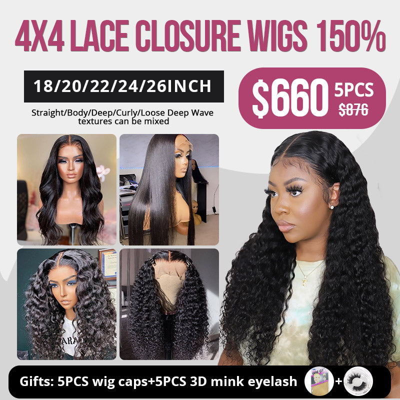 4x4 Lace Closure Wigs Human Hair Wig Wholesale Deal 18 20 22 24 26 Inch