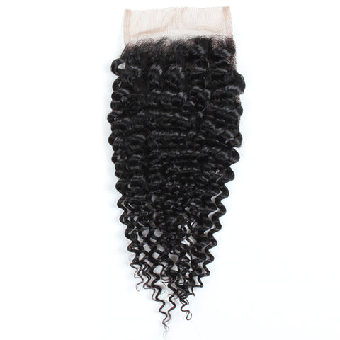 Meetu Curly Wave Human Hair 4x4 Lace CLosure 20 Inch
