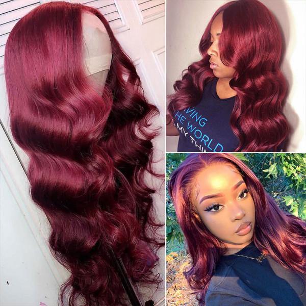 99J Burgundy Lace Wig Body Wave Hair 13x4 Lace Front Human Hair Wigs - MeetuHair