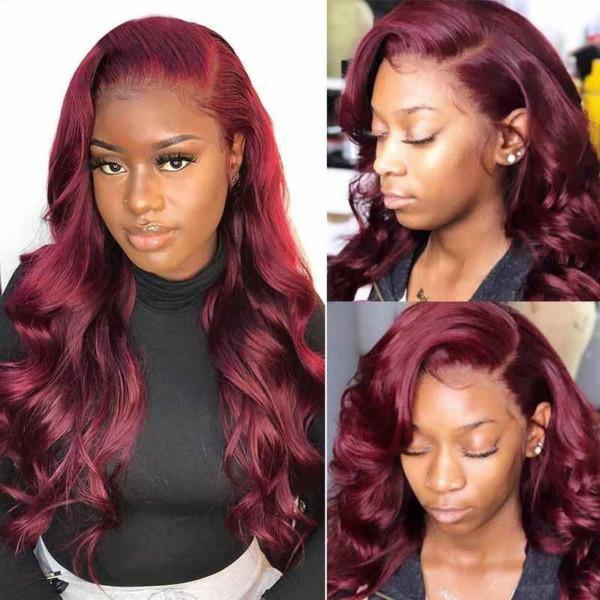 99J Burgundy Lace Wig Body Wave Hair 13x4 Lace Front Human Hair Wigs - MeetuHair