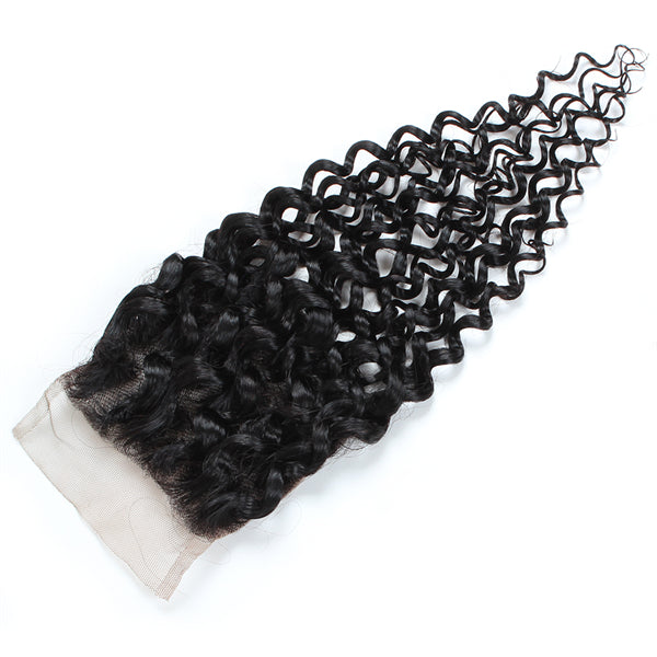 Meetu Curly Wave Human Hair 4x4 Lace CLosure 20 Inch