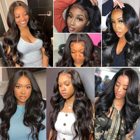 360 Lace Front Wigs HD Transparent Body Wave 13x4x1 Human Hair Lace Frontal Wigs