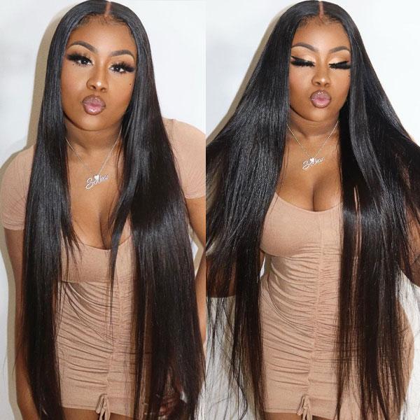 Straight Human Hair 13x4 HD Lace Front Wigs Transparent Lace Frontal Wig