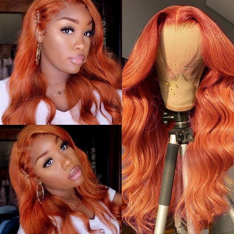 Ginger Orange Wig 13x4 Lace Front Wig Body Wave Human Hair Wigs