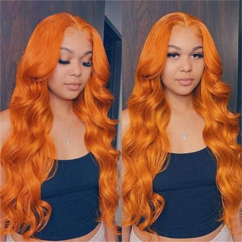 Ginger Body Wave Wigs Pre Plucked Ginger HD Lace Wig T Part Lace Wigs