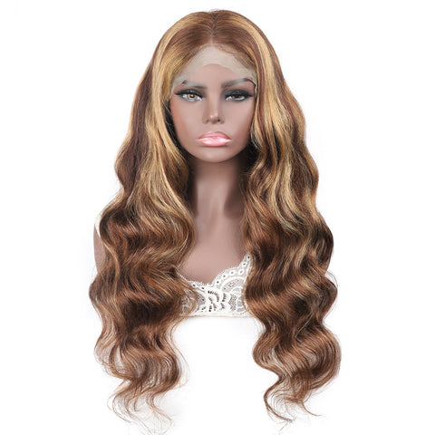 Blonde Highlighted Wigs 13x4 Lace Front Wig Body Wave Hair Wig HD Lace Frontal Wig