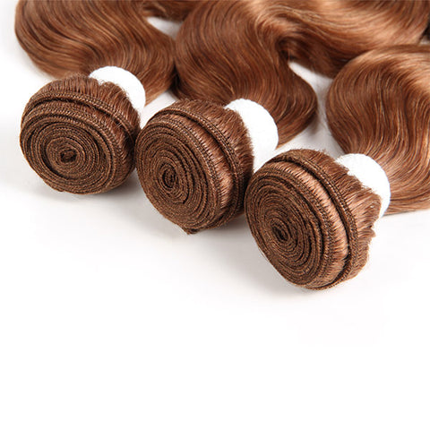 Body Wave Human Hair 3 Bundles #4 Brown Hair Bundles Deal