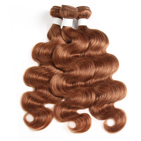 Body Wave Human Hair 3 Bundles #4 Brown Hair Bundles Deal