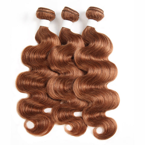 Body Wave Human Hair 3 Bundles #4 Brown Hair Bundles Deal