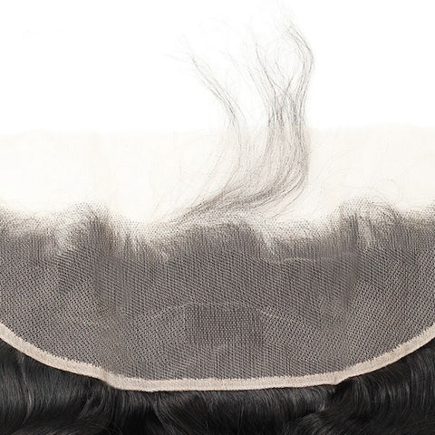 Peruvian Virgin Hair Loose Deep Wave 3 Bundles with 13x4 Lace Frontal