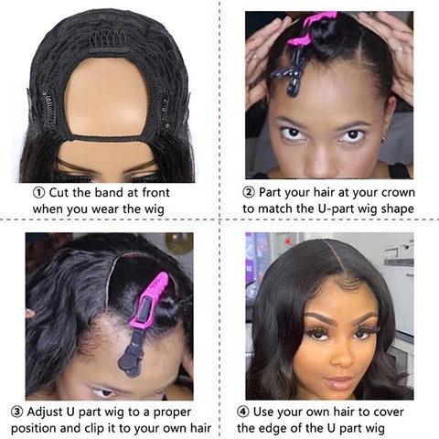 Body Wave Human Hair Wig Affordable U Part Wig No Glue