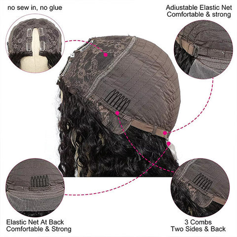 Body Wave V Part Wig No Leave Out No Glue Human Hair Wigs