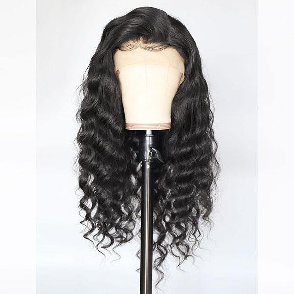 Back to Sachool Sales Loose Deep Wave 4x4 Lace Closure Wig 10A Peruvian Human Hair Wigs - MeetuHair