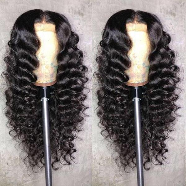 Loose Deep Hair 13x4 Lace Front Wig Pre Plucked Human Hair Wigs