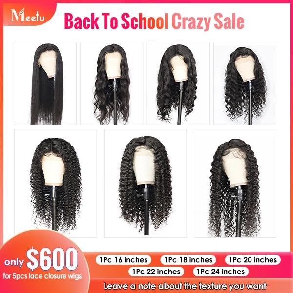 Back To School Sale Lace Closure Wig WholeSale 5 pcs - MeetuHair