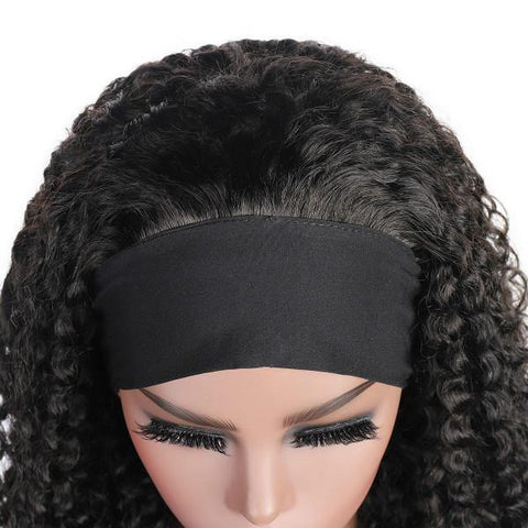 Back to School Shopping for Curly Hair Headband Wig Affordable Natural Human Hair Wigs for Students - MeetuHair