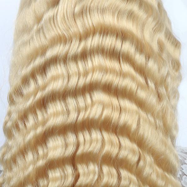 Blonde Hair T Part Wig Loose Deep Wave Hair Lace Part Wigs - MeetuHair