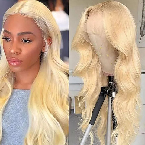 30 Inch 613 Blonde Wig Body Wave Human Hair Wig 13x6x1 HD Lace Part Wigs