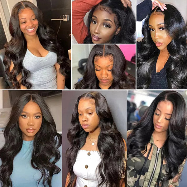 Body Wave Lace Closure Wig 6x6 HD Transparent Lace Closure Human Hair Wigs