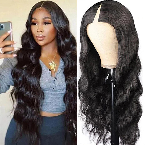 Body Wave V Part Wig No Leave Out No Glue Human Hair Wigs