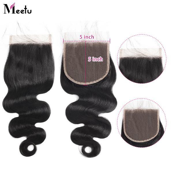 Body Wave 5*5 Lace Closure 10A Virgin Remy Human Hair Closure - MeetuHair