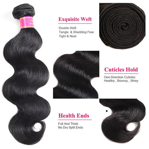 Brazilian Body Wave Hair 3 Bundles Unprocessed 10A Remy Human Hair Weave