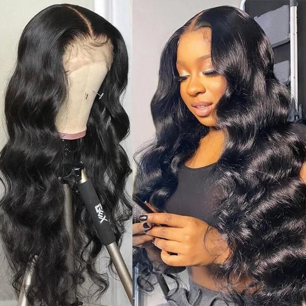 Body Wave Lace Closure Wig 6x6 HD Transparent Lace Closure Human Hair Wigs