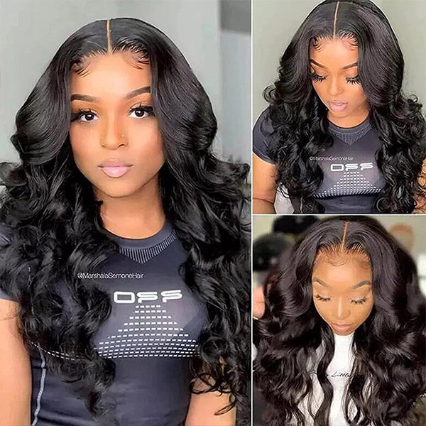 Body Wave V Part Wig No Leave Out No Glue Human Hair Wigs