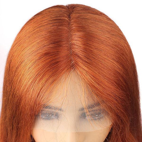 Orange Ginger Lace Wig Straight Human Hair HD Lace Wigs T Part Lace Wigs