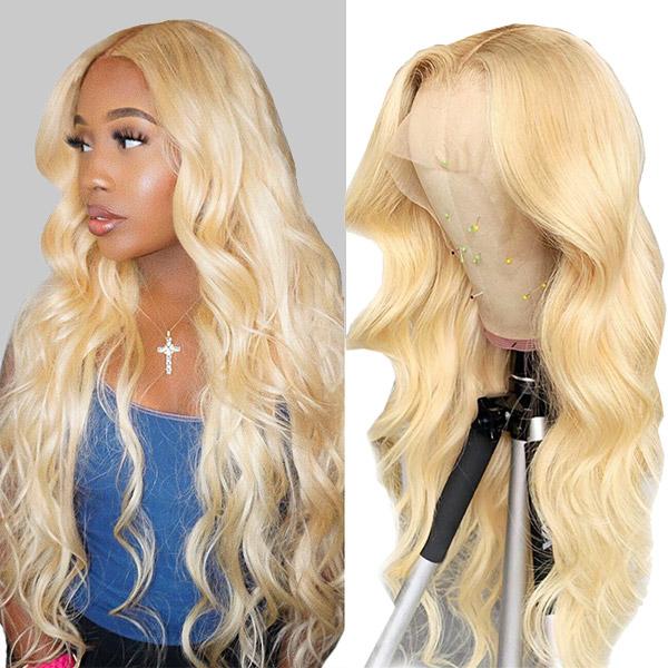 613 Honey Blonde Lace Front Human Hair Wigs HD Transparent 13x4 Body Wave Lace Front Wig