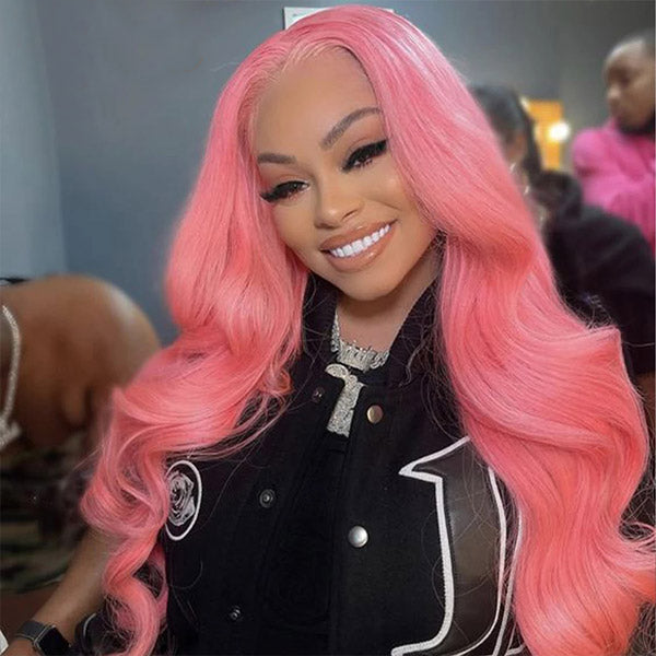 Pink Lace Front Wigs Body Wave Human Hair Wigs Pre-plucked HD 13x4 Lace Frontal Wigs