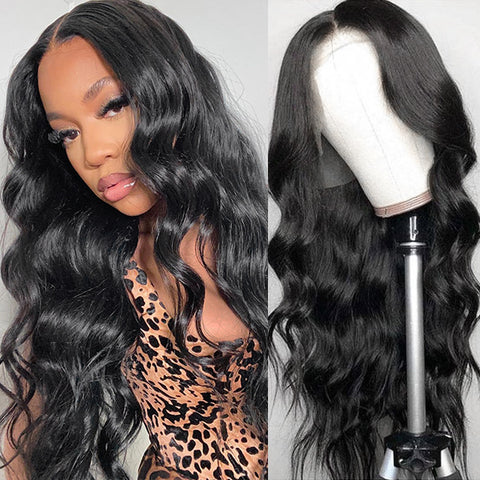 Body Wave Glueless Wigs HD Transparent 13x4 Lace Frontal Wigs Dome Cap No Glue