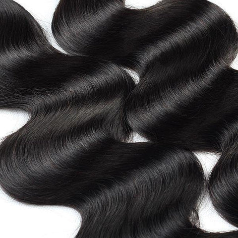 Brazilian Body Wave Virgin Human Hair 3 Bundles with 13*4 Lace Frontal - MeetuHair
