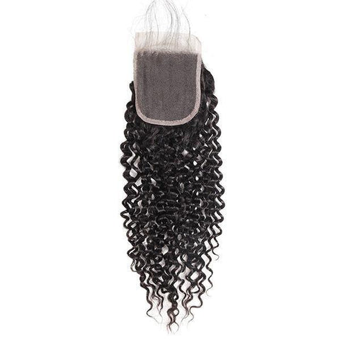 Brazilian Curly Human Hair 4 Bundles With 4*4 Lace Closure 10A Remy Virgin Hair Weave - MeetuHair