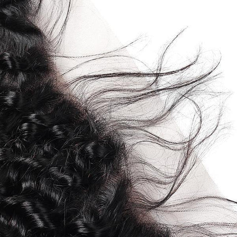 Brazilian Deep Wave Virgin Human Hair 3 Bundles with 13*4 Lace Frontal - MeetuHair