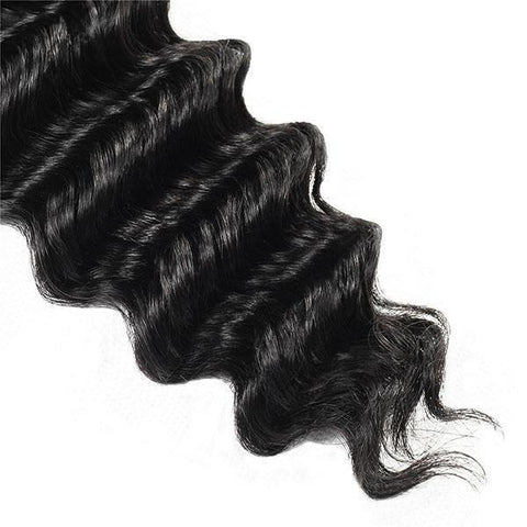 Brazilian Deep Wave Virgin Human Hair 3 Bundles with 4*4 Lace Closure - MeetuHair