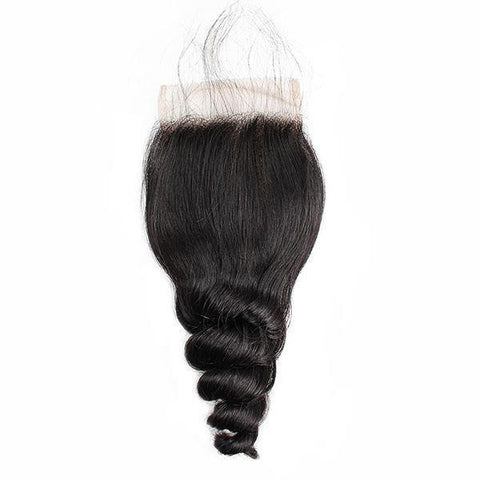 Brazilian Loose Wave Virgin Human Hair 3 Bundles with 4*4 Lace Closure - MeetuHair