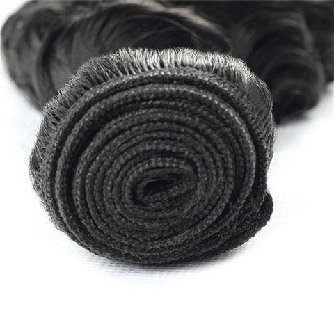 Brazilian Virgin Curly Human Hair 3 Bundles with 4*4 Lace Closure - MeetuHair