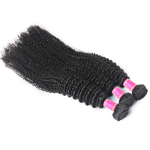 Peruvian Virgin Hair Kinky Curly Wave 3 Bundles 100% Human Hair Weave
