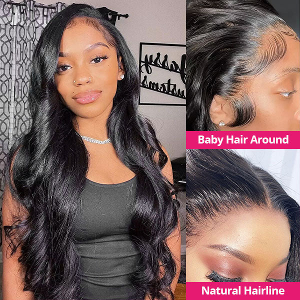 Body Wave Lace Wigs 4x4 Lace Closure Wig HD Transaparent Lace Frontal Wigs 40 Inches