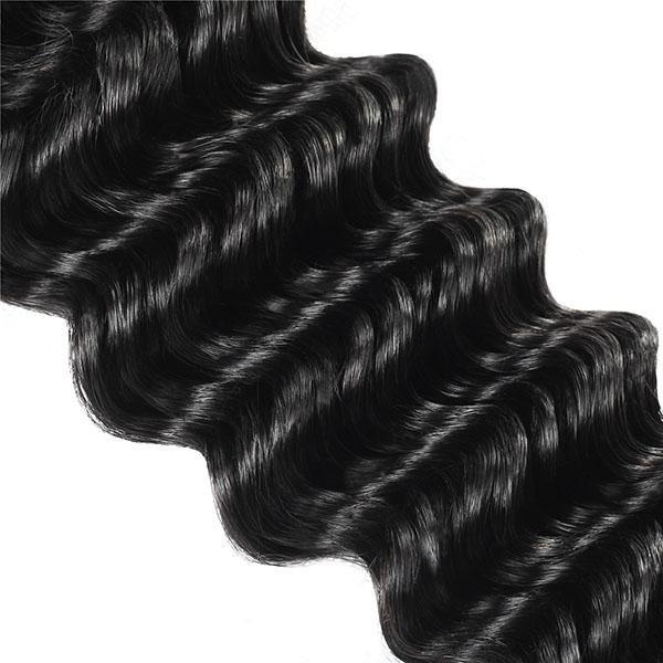 Closure With Bundles Deep Wave Hair 2 Bundles With 4x4 Lace Closure - MeetuHair