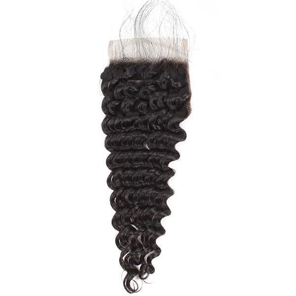 Closure With Bundles Deep Wave Hair 2 Bundles With 4x4 Lace Closure - MeetuHair