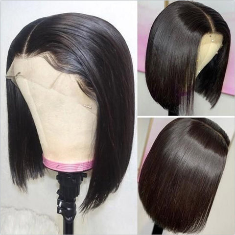 HD Transparent Lace Front Bob Wigs T Part Straight Hair Short Bob Lace Wigs