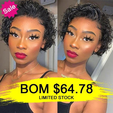 Curly Hair Style Short Bob Virgin Human Hair Wig - MeetuHair