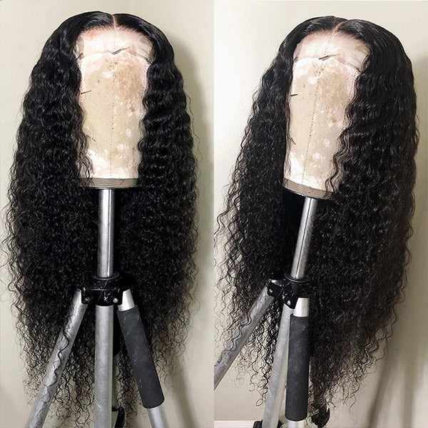 HD Transparent 6x6 Lace Closure Wigs Kinky Curly Wave Virgin Human Hair Wigs