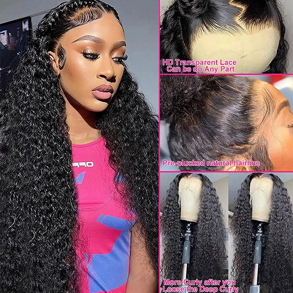 40 Inches Long Wigs Curly Wave 13x4 Lace Front Wigs Affordable HD Lace Wig