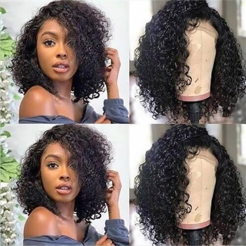 Short Bob Wigs Brazilian Human Hair Lace Front Wigs Jerry Curly Bob Wigs