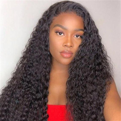 Curly Wave Human Hair Glueless Wigs HD Transparent 5x5 Lace Closure Wigs