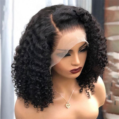 Short Bob Wigs Brazilian Human Hair Lace Front Wigs Jerry Curly Bob Wigs